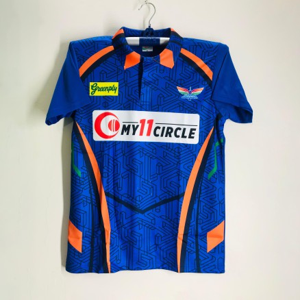 Lucknow Super Giants Short Sleeve Collar Polo IPL Jersey For Men - LSG IPL Jersey - Luknow Jersey 2025-2026_550_Blue