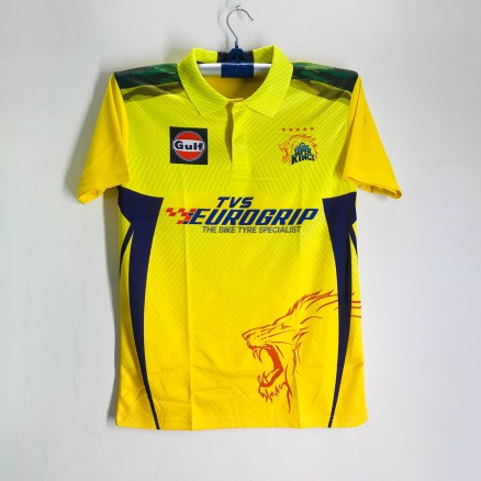 Chennai Super King Short Sleeve Polo IPL Jersey For Men - CSK Half Sleeve T Shirt - Chennai Jersey 2025_612