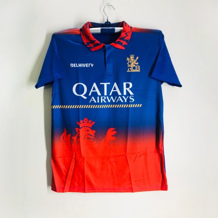 Royal Challengers Bangalore Half- Sleeve  Polo IPL Jersey For Men -RCB IPL Jersey - RCB Jersey 2025-2026_613_Light Blue