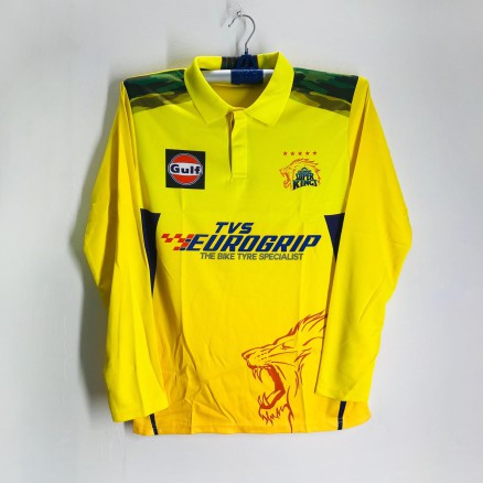 Chennai Super King Full Sleeve Polo Cricket Jersey For Men - IPL CSK Full Sleeve Collar T Shirt - Chennai Jersey 2025_705