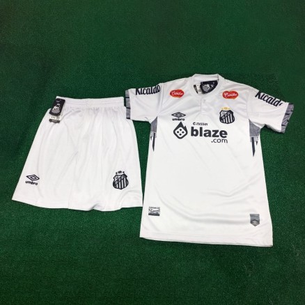 Santos Golgola Half-sleeve Embroidary Football Jersey and Short-pant for Men_9652
