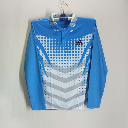 Adidas Full Sleeve Collar Polo Jersey For Men - Long Sleeve Polo T Shirt For Men - Jersey_232_Light Blue