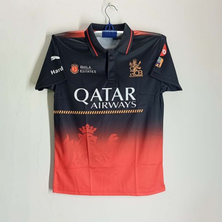 Royal Challengers Bangalore Jersey short sleeve Collar Polo Cricket Jersey For Men - IPL Jersey 2024 - RCB Jersey 2024_572
