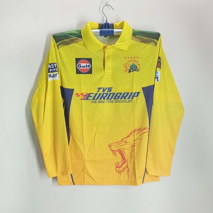 Chennai Super King Jersey Full Sleeve Collar Polo Cricket Jersey For Men - IPL Polo Jersey - Chennai CSK Jersey 2025-2026_604