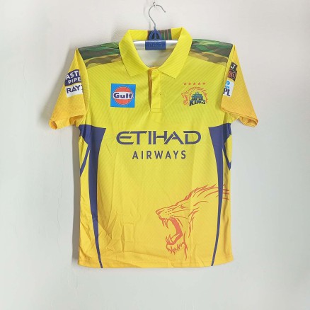 Chennai Super King Premium Short sheeve Polo Cricket Jersey For Men - CSK Half Sleeve IPL T Shirt - Chennai Jersey 2025-26_656