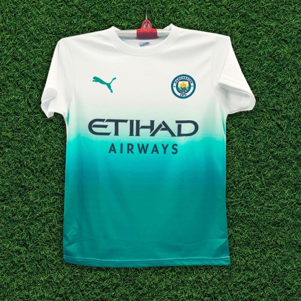 Manchester City Sublimation Golgola Half-sleeve Foortball Jersey for Boy_16029