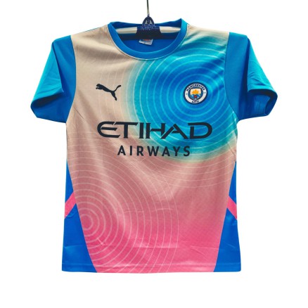 Manchester City Sublimation Golgola Half-sleeve Foortball Jersey for Boy_16030