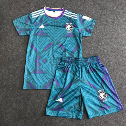 Saudi 2026 Fifa World Cup Football Embroidery Set Golgola Jersey and Short-Pant  for Boy_2637