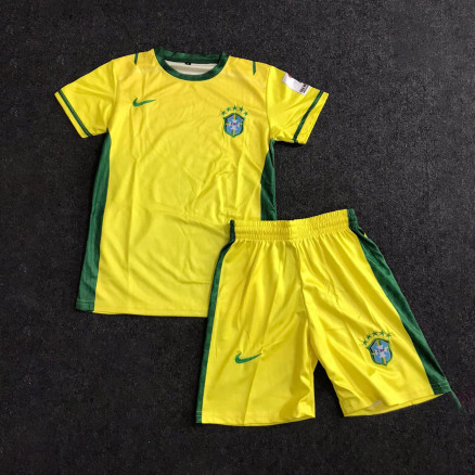 Brazil 2026 Fifa World Cup Football Embroidery Set Golgola Jersey and Short-Pant  for Boy_2640