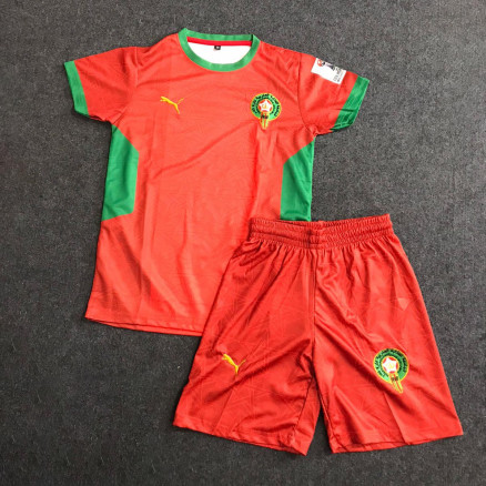 Morokko 2026 Fifa World Cup Football Embroidery Set Golgola Jersey and Short-Pant  for Boy_2638