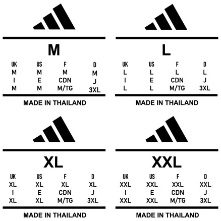 DTF Print Adidas Size Chart (1Mitter) - 2708