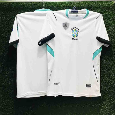 Brazil Haneycombo Fabric Embroidery Golgola Half-sleeve Football Jersey For Men_5651