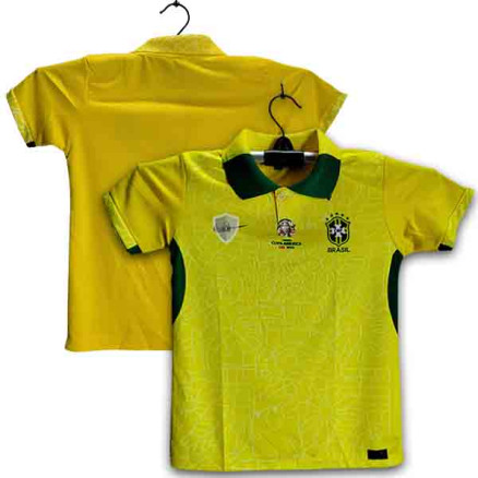 Brazil Sublimation Polo Half-sleeve football jersey for boy_006