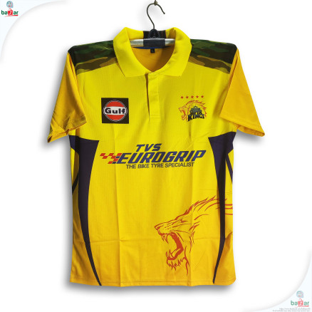 Chennai Super King Short Sleeve Polo IPL Jersey For Men - CSK Half Sleeve T Shirt - Chennai Jersey 2025_bd-Bazar612