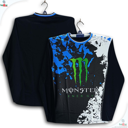 Monster Full Sleeve Bike Jersey For Man - Bike t shirt for man - Monster Bike Jersey_bd-Bazar318_Black