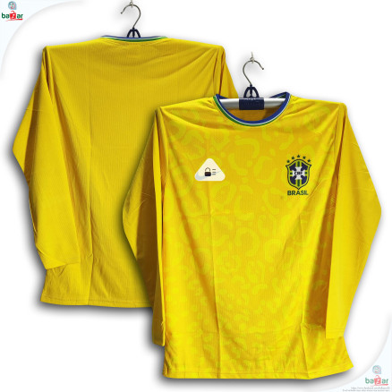 Brazil Golgola Full Sleeve Football Jersey For Men - Brazil Jersey 2025-26_0163_Yellow