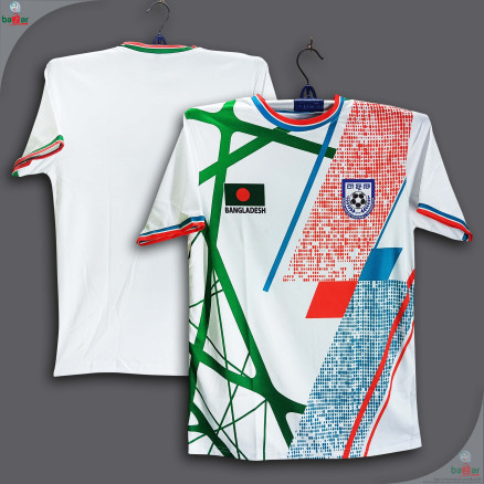Bangladesh Short Sleever Football Jersey For Man - T Shirt For Man - Bangladesh Football Jersey_0345_White